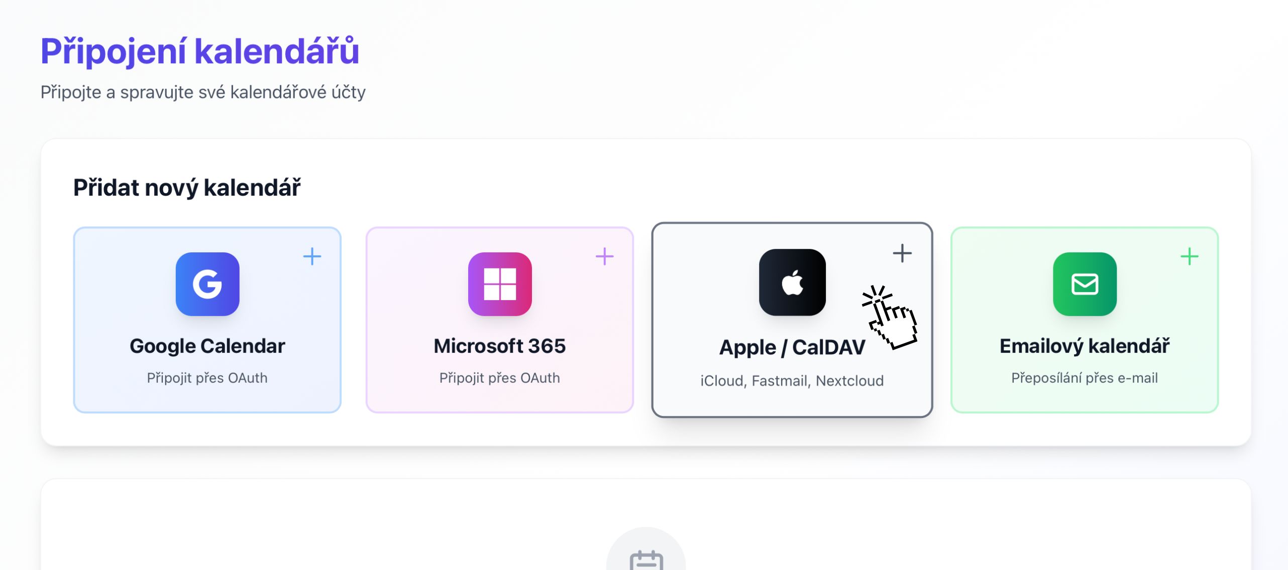 Poskytovatelia kalendarov s moznostou Apple iCloud